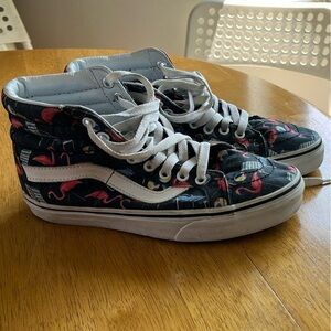 Vans SK8-Hi Flamingo Print High Top Sneakers Unisex Skate Shoes school